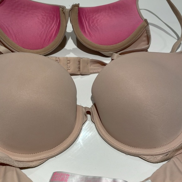 32B Lot of 2 PINK Wear Everywhere Push-up Bra Smooth Marzipan (Cream) - Picture 5 of 8